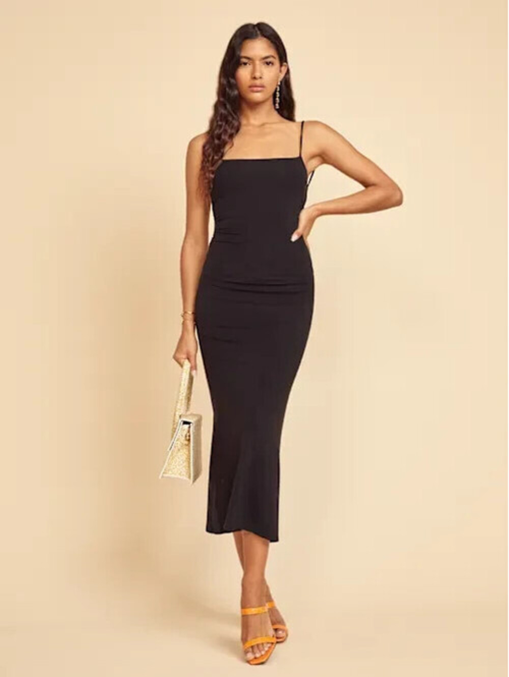 NEW Reformation Hex Knit Dress in Black Sz L #MD2388